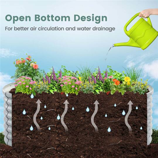 Costway Raised Garden Bed Raised Outdoor Garden Box Planter